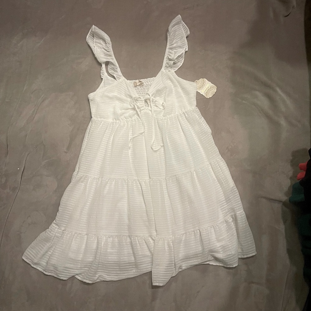 Altar'd State White Ruffle Dress